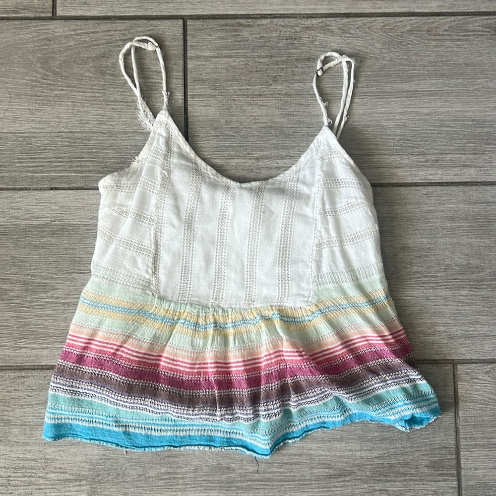 Billabong Striped Cropped Top Small GUC